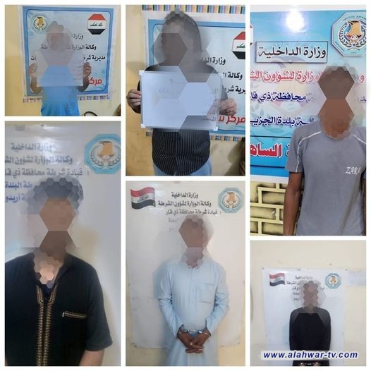 قسم شرطة بلدة الجزيرة يلقي القبض على 10 متهمين مطلوبين قضائيا